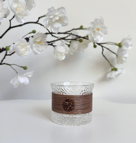 Jarro De Café De Vidrio Térmico Con Cobertor De Madera Transparente Martille