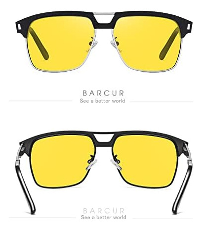 Barcur Men Vision Gafas Gafas De Conducción Para Hombre Gafa