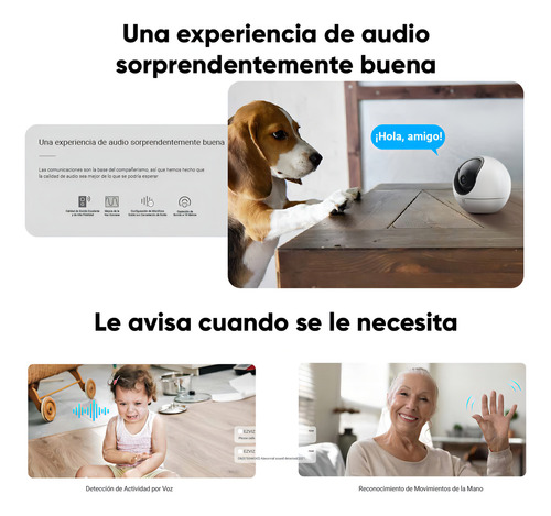 Ezviz Kit Mini Cámara PTZ C6-PLUS-256 PT IP de 4 MP Almacenamiento MicroSD 256Gb Wireless Inalambrica Detección Humanos y Audio Bidireccional CS-C6 Visión Nocturna Más Zoom de Seguimiento