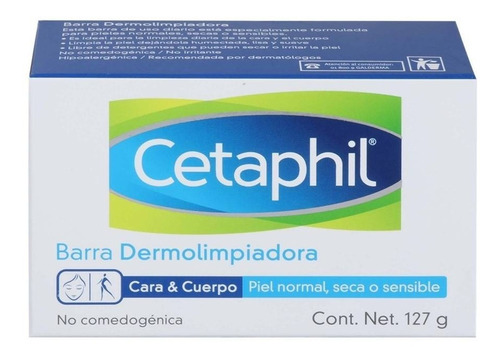 Jabón Cetaphil Dermolimpiador Para Cara Y Cuerpo 127 Grs