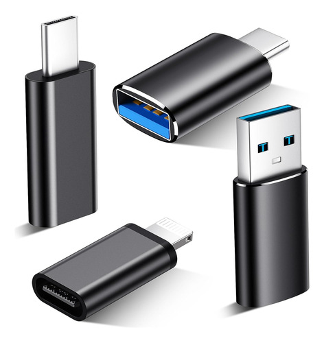 Temdan Usb A Usb C/lightning Adapter 4 Pack, 1*lightning To