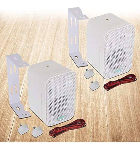 Sistema Parlantes Dobles Impermeables Exteriores Pared