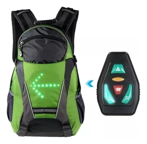 Morral Bicicleta Direccionales Led Reflectivo Control Remoto