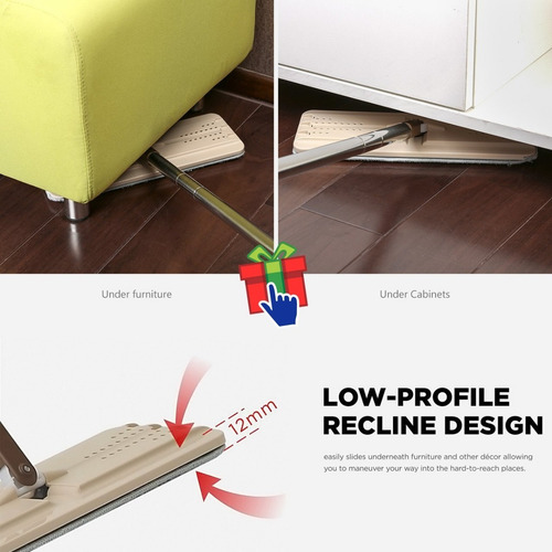 Imagen 5 de 10 de Mopa Fly Mop Trapeador Ultraplano Giratorio Balde Escurridor
