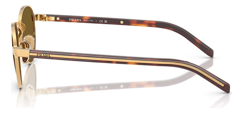 Óculos De Sol Prada Signature Gold Prb52s 5ak09z-49