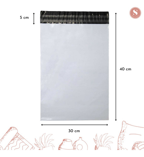 Imagen 2 de 10 de Pack 100 Bolsas Embalajes Courier Sobre Autoadhesivo 30x40cm