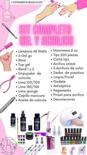 Kit Completo Gel Semipermanente Y Acrilico 