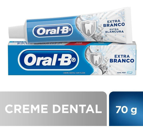 Pasta de dentes Oral-B Extra Branco em creme sem glúten 70 g