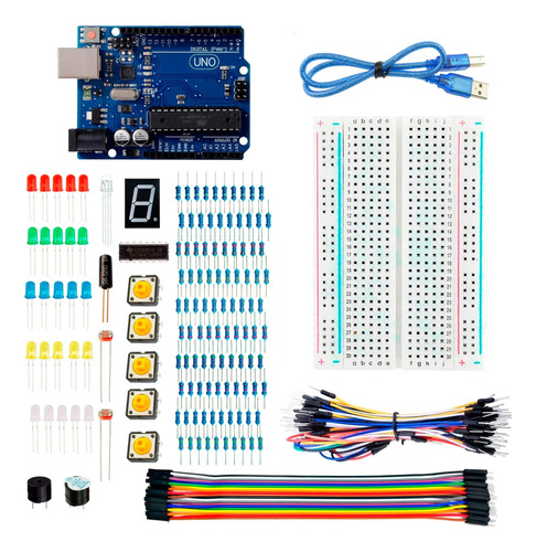 Kit Básico Compatible Con Arduino Uno R3 Atmega16u2 Bit Pack