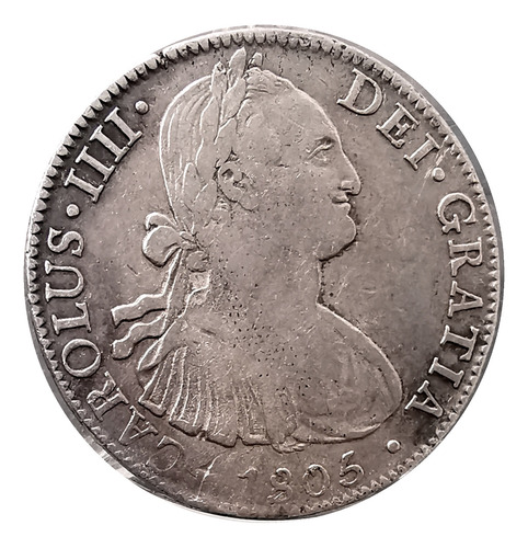 Moneda De Plata 8 Reales Colonial Carlos Iiii Th 1805