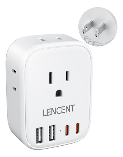 Adaptador Enchufe Tipo A Con 4 Salidas Ca Y 4 Usb