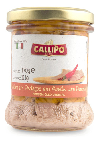 Atum Em Pedaços Em Azeite Com Pimenta Callipo 170g