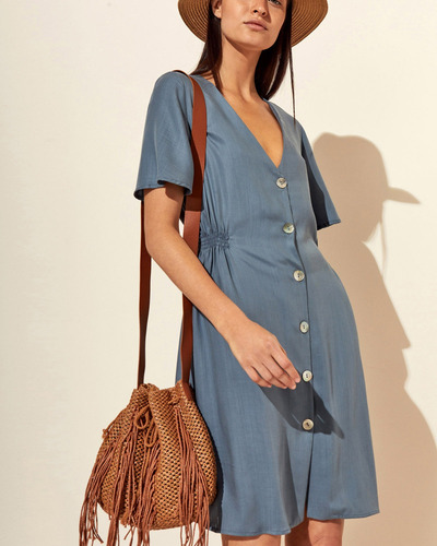 Imagen 2 de 5 de Vestido Portsaid Ohnest Elástico Cintura Para Mujer