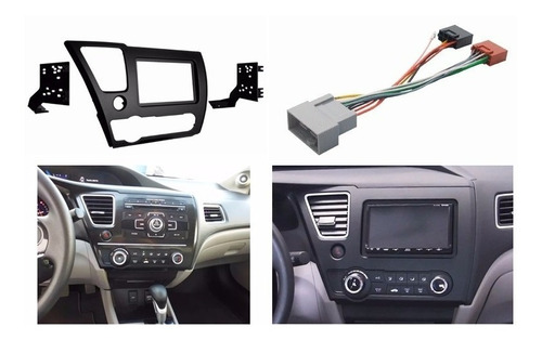 Kit Frente 2 Din Adaptador Arnes Honda Civic Año 2013 A 2015