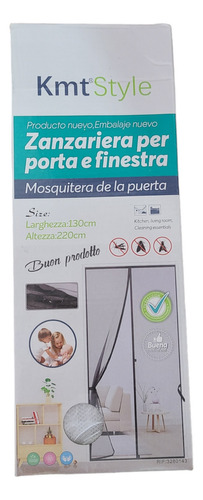 Mosquitero Ventana Ventanal Puerta 130x220 Cm Kit Instalacio Color Blanco