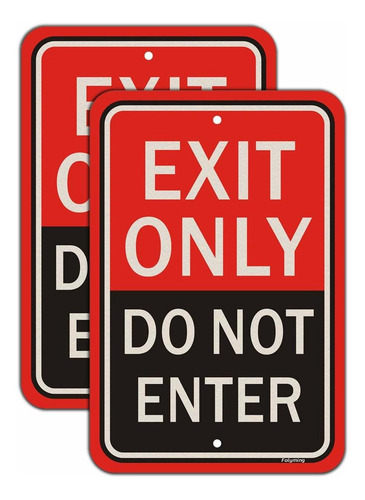 Exit Only Do Not Enter Signs 18.0 X 12.0 in Gran Señal Solo