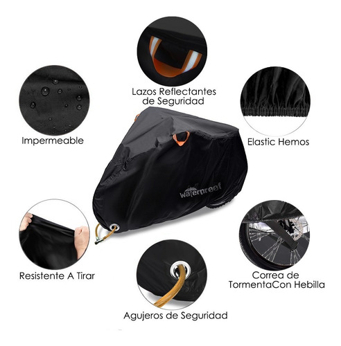 Imagen 3 de 7 de Funda Para Bicicleta Impermeable Y Anti-uv 110 X 200cm