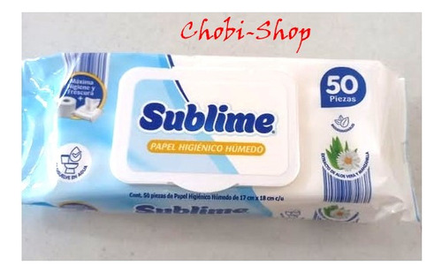 Papel Higienico Húmedo Sublime Soluble Al Agua C/ Aloe 50pzs
