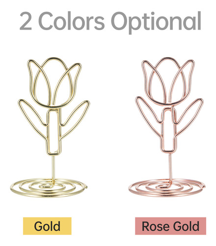 Soporte Para Números De Mesa Con Forma De Tulipán, Clips En