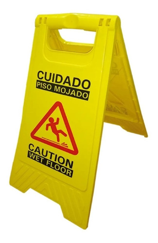 Cartel Señalizador Piso Mojado Plegable Pvc Alta Resistencia