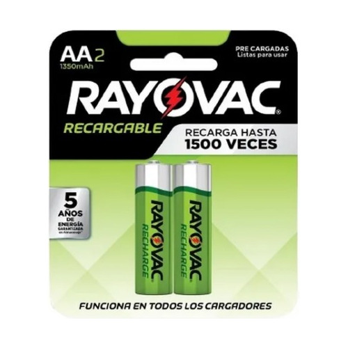 Pila Rayovac Recargable Aa 1.2v 1350mah X 2