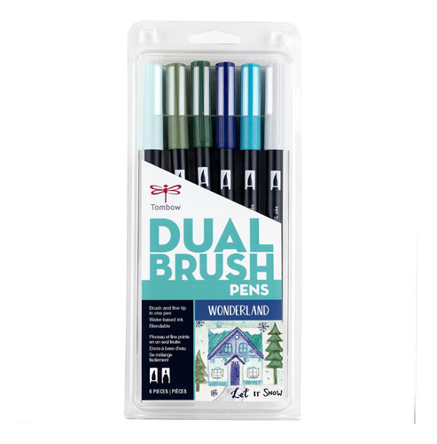Marcadores Artísticos Tombow Dual Brush Pen, País Paquete 6.
