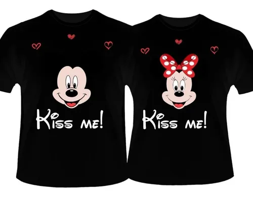 Playeras Parejas Novios D o Amor Mickey Minie Mouse Kiss Me