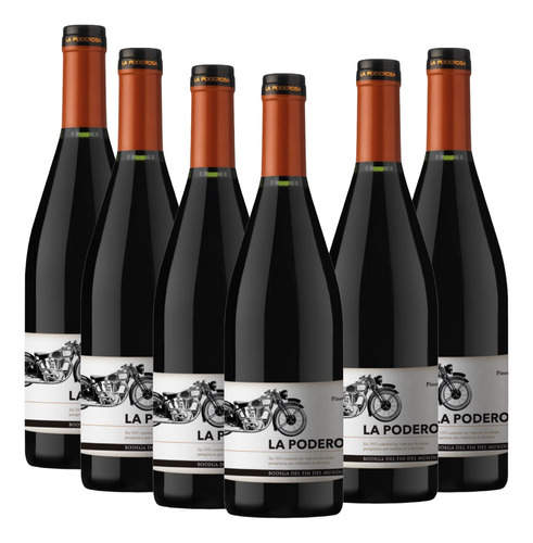 Caja X 6 Vinos La Poderosa Pinot Noir 750ml Botella 2022  