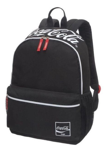 Mochila De Costas Coca Cola Blank Grande Juvenil Escolar Cor Preto