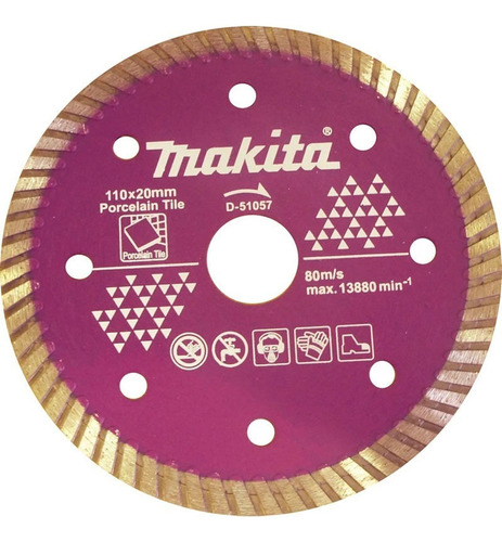 Disco Diamantado Makita D-51057 110mmx20mm (porcelanato)