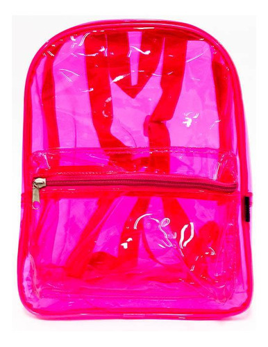 Mochila Juvenil Feminina Neon Colors Cor Rosa Desenho do tecido Liso