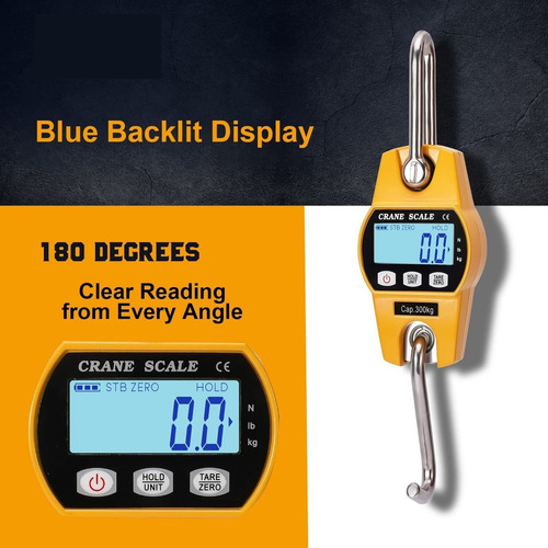 Báscula De Grúa Digital 300 Kg/660 Lb, Pantalla Lcd, Ce/rohs