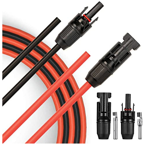 Cable De Extensión Solar De 10 Awg (6 Mm²) Conector M...