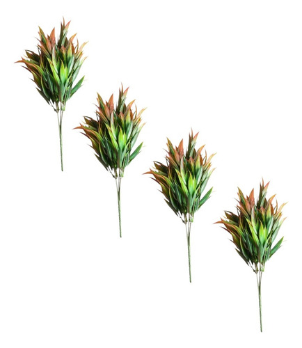 Folhagens Artificiais Variadas - Decoração Jardim Vertical Cor Folhagens Verde Com Vermelho