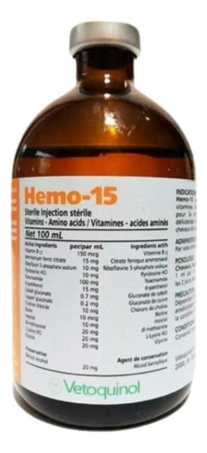 2un Hemo-15 Crescimento Revigorante P/ Potros E Cavalo 100ml