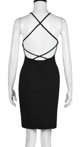 Imagen 4 de 6 de Vestido Negro Flores Bordadas Talla M Nuevo Importado Stock