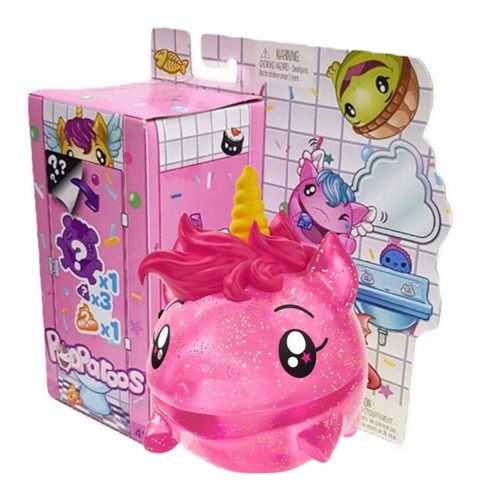 Pooparoos Surpriseroos Personaje Unicornio Rosado Clear Caja