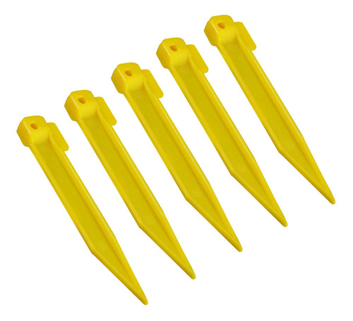 5x Estacas Para Tienda Toldo Refugio Lona 15cm Amarillo