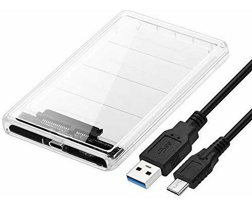 Axgear Usb-c Transparente Sata Hdd Externo Disco Duro Sdd Ca