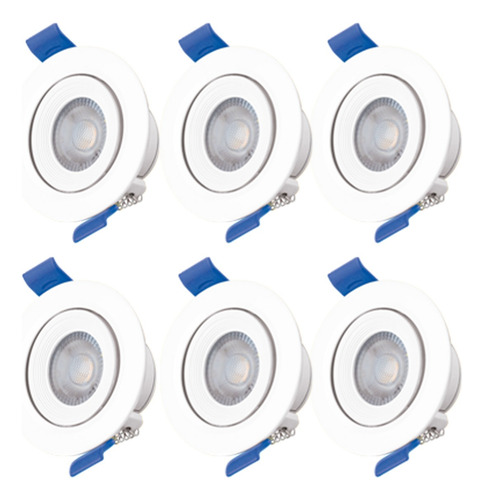 Pack 6 Luminarios Redondos Empotrables Aksi 3w Luz Blanca