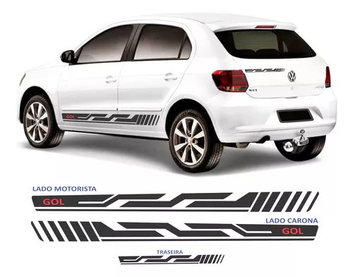 Kit Acessórios Adesivos Faixa Vw Gol Quadrado Racing