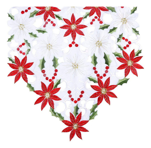 Jidihu Camino De Mesa Noche Buena Navideño Navidad Bordado