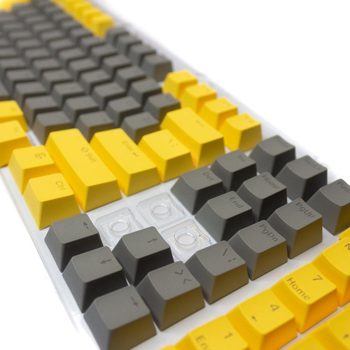 Keycaps Set Color Amarillo + Gris
