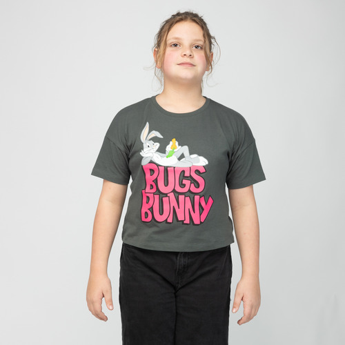 Polera Niña Looney Tunes Bugs Gris Warner Bross