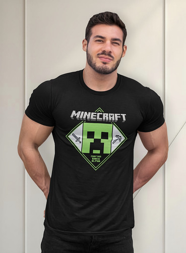 Playera Minecraft Creeper Crafting Película Juego Construye