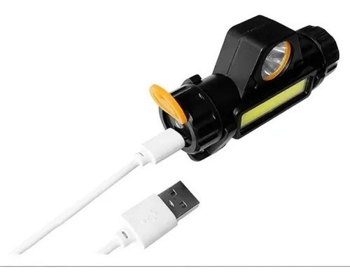 Linterna Minera Usb Vincha Recargable 2 Luces Led Camping