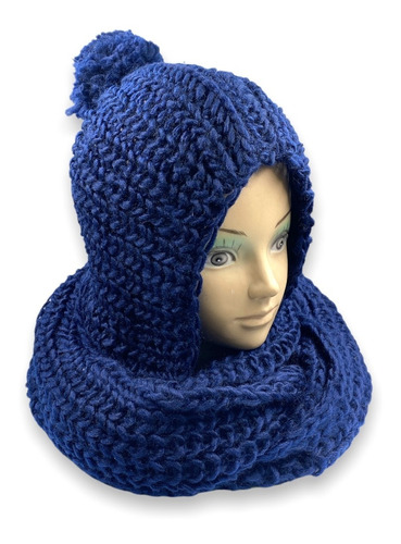 Bufanda Infinita De Lana Con Gorro Para Invierno