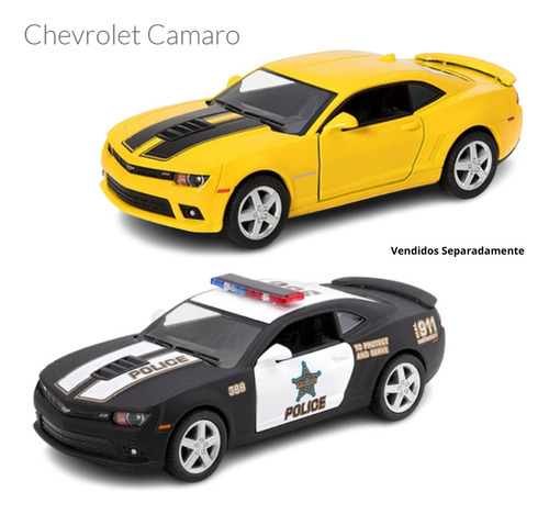 Miniatura Chevrolet Camaro Metal Com Abertura De Portas Cor Amarelo