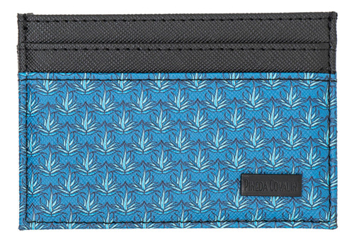 Tarjetero Kuxtal Pineda Covalin Diseño Agave-22 N Color Azul