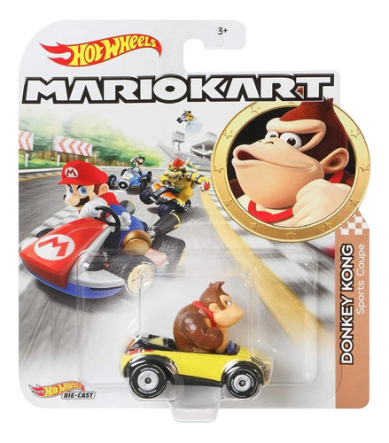 Hot Wheels Mario Kart Donkey Kong E Carro Sports Coupe Gbg25